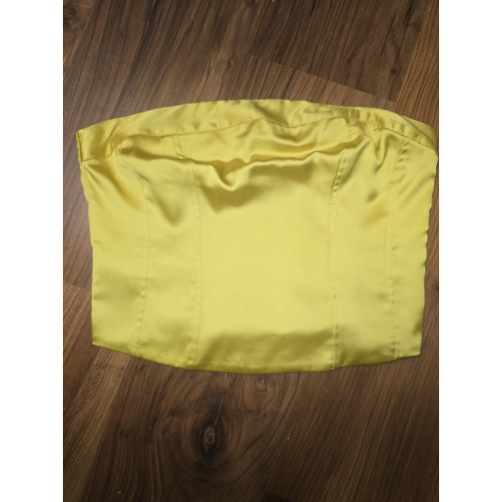 Wild Fable Womens Slim Fit Satin Party Bustier Tube Top Yellow XS 6195